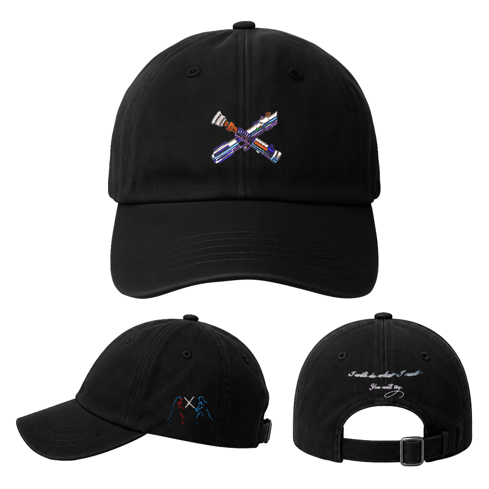 TWIN FLAMES EMBROIDERED HAT [BLACK]