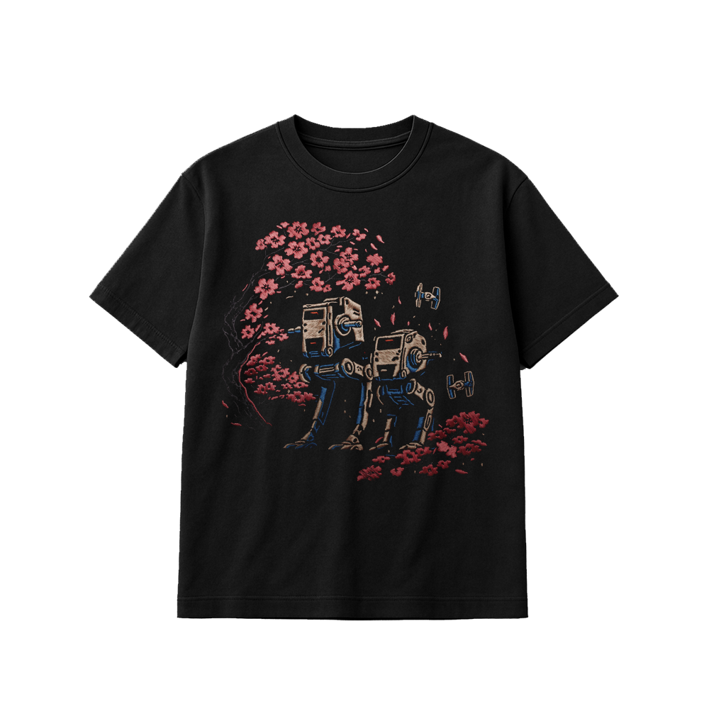SAKURA TWINS HANDMADE  EMBROIDERED BLACK [Choose option: Tee, LS, Sweatshirt, Hoodie]