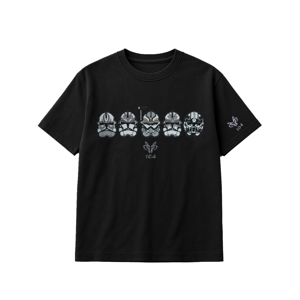 104 BLACK EMBROIDERED GARMENT [Choose Option: Tee, LS, Sweatshirt or Hoodie]