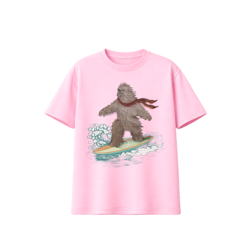 SURFING WAVES TEE PINK [Choose option: Tee, LS, Sweatshirt, Hoodie]