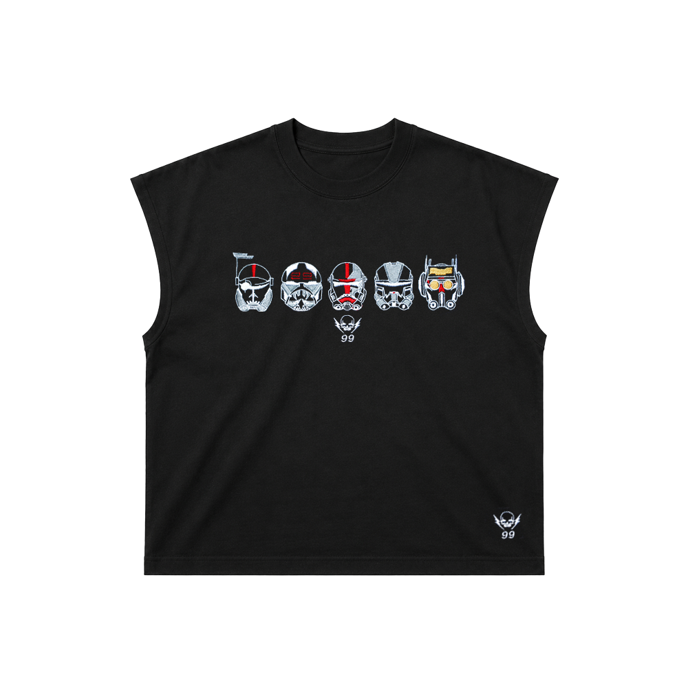 OVERSIZE MUSCLE TEE ULTRA SOFT 99 BLACK EMBROIDERED