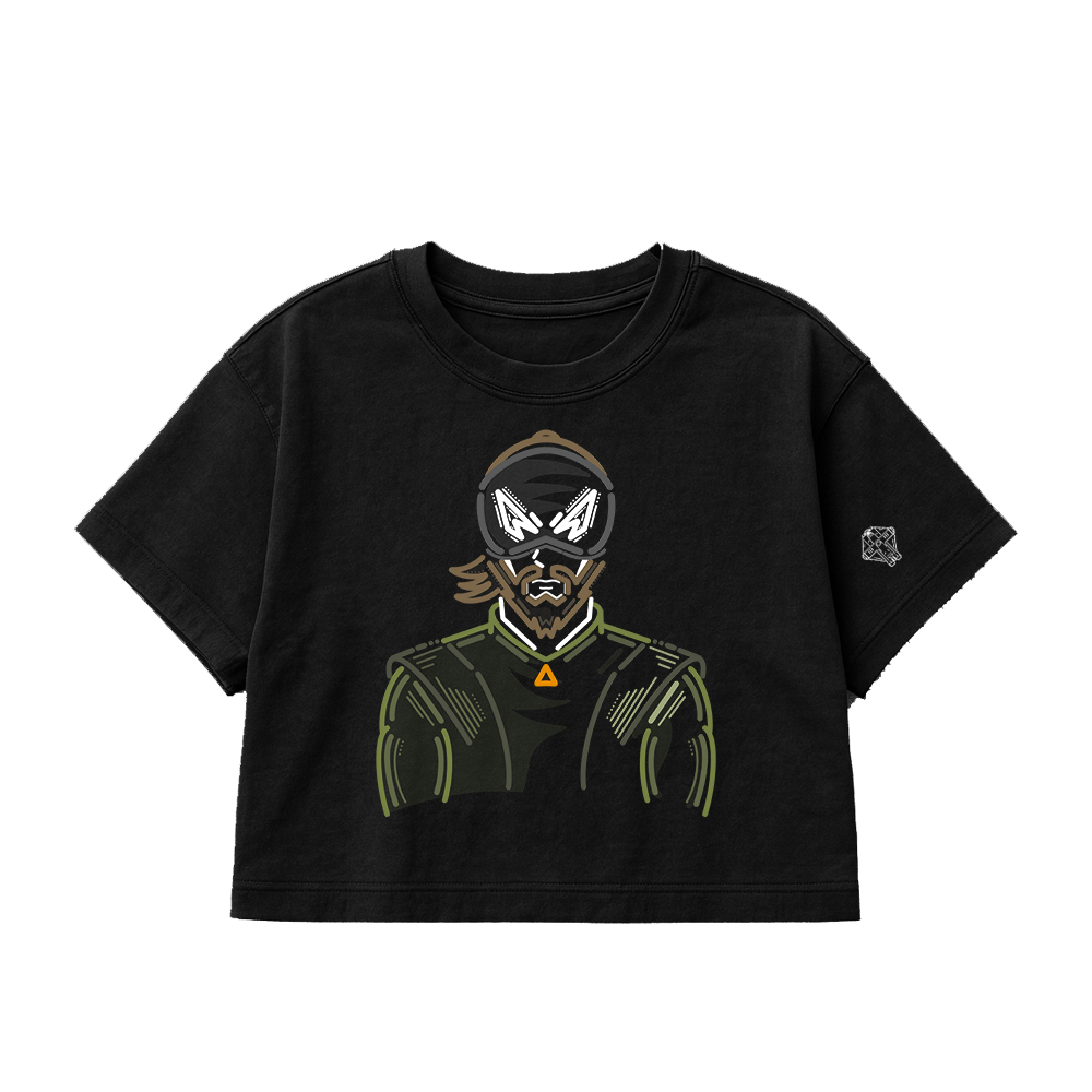 CROPPED OVERSIZED ULTRA SOFT KN PRINTED BLACK