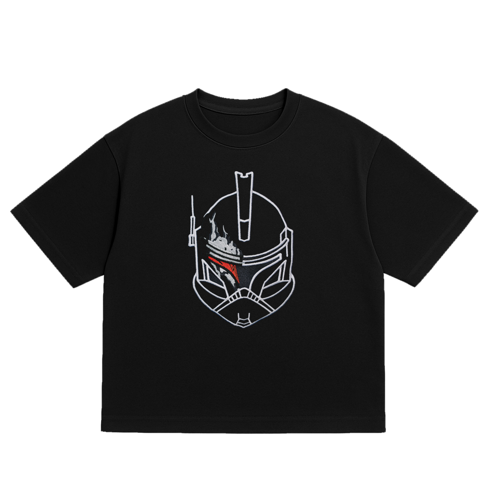 OVERSIZED ULTRA SOFT VALOR  BLACK EMBROIDERED