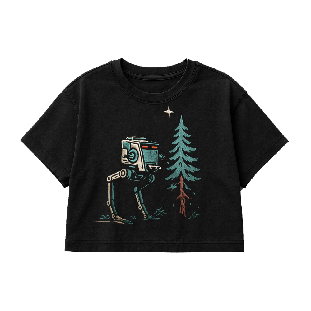 PREMIUM OVERSIZED CROPPED TEE  VERDANT MECH - SOLID BLACK   [ULTRA PREMIUM]