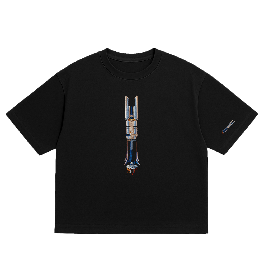 OVERSIZED ULTRA SOFT BROKEN HILT  BLACK EMBROIDERED