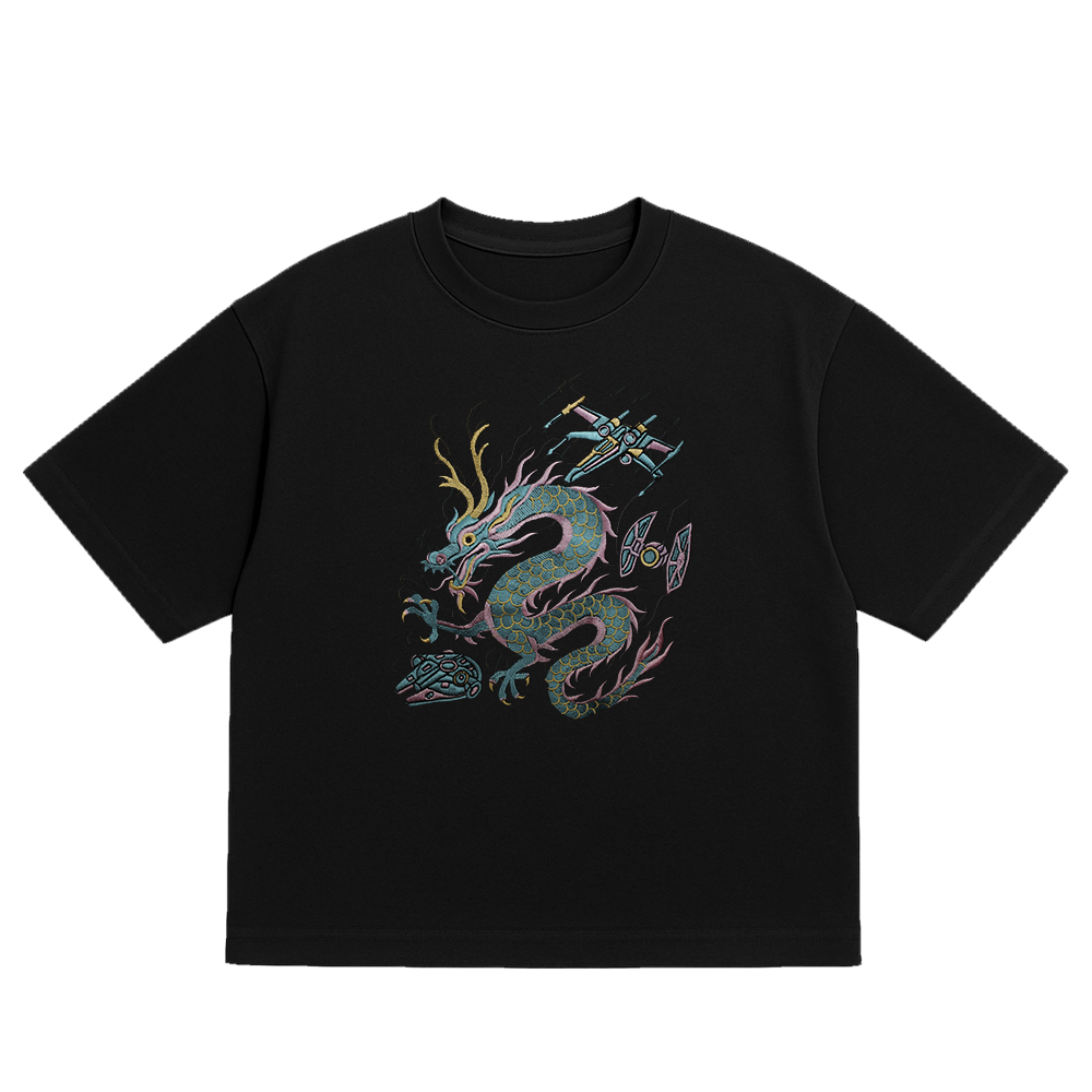 OVERSIZED ULTRA SOFT DRAGON LIGHTS  ANNIVERSARY EDITION  EMBROIDERED BLACK