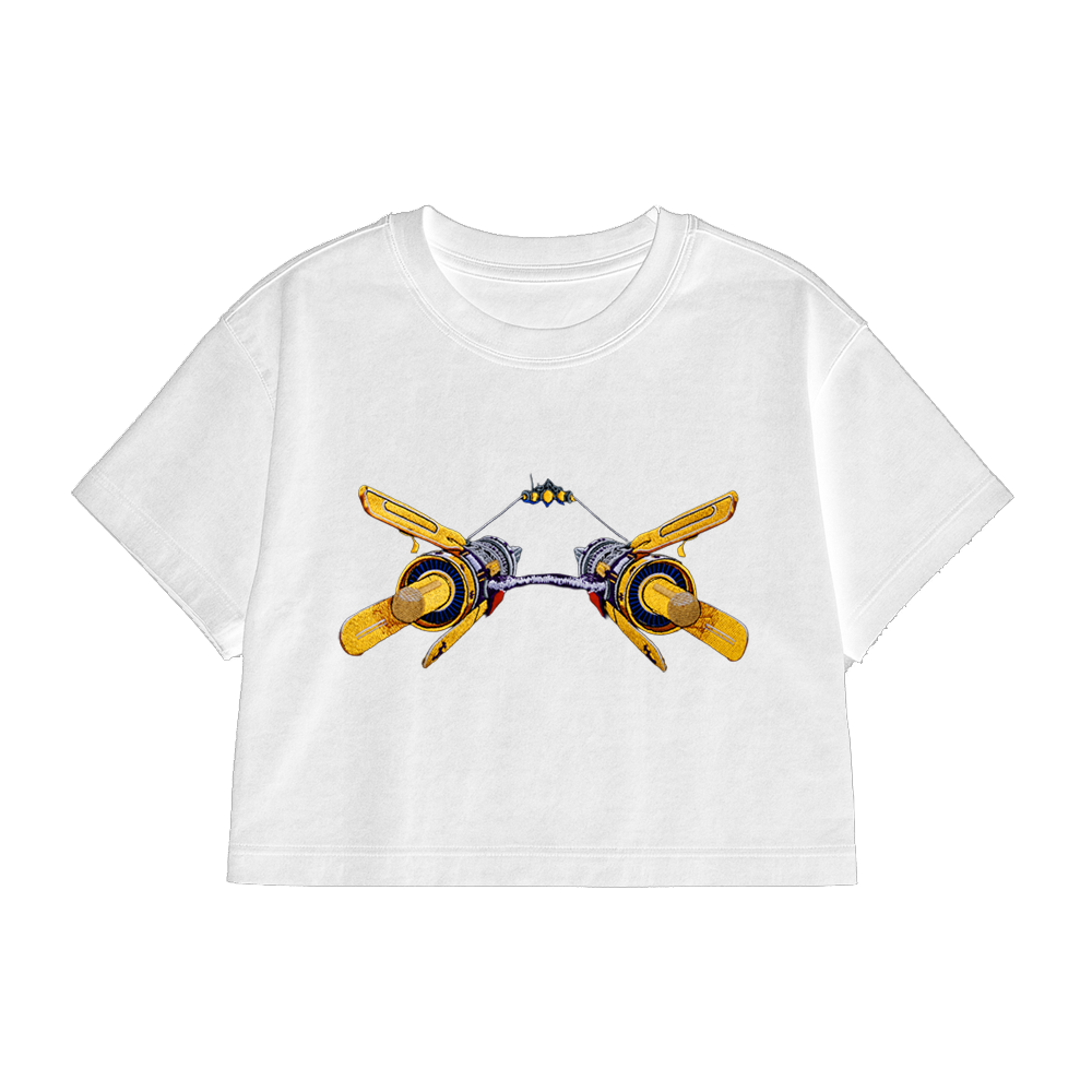 PREMIUM OVERSIZED CROPPED TEE  SOLAR SPRINT - SOLID WHITE   [ULTRA PREMIUM]