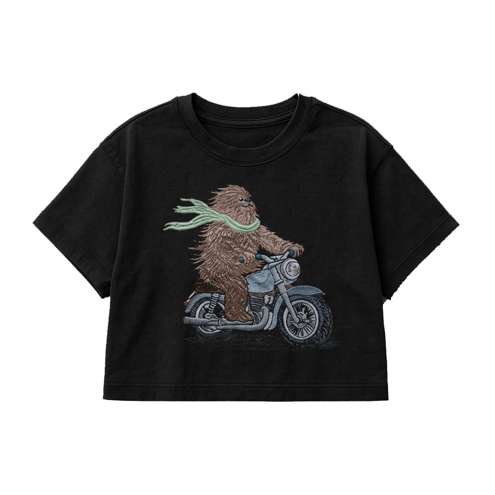 PREMIUM OVERSIZED CROPPED TEE  RIDER - SOLID BLACK   [ULTRA PREMIUM]