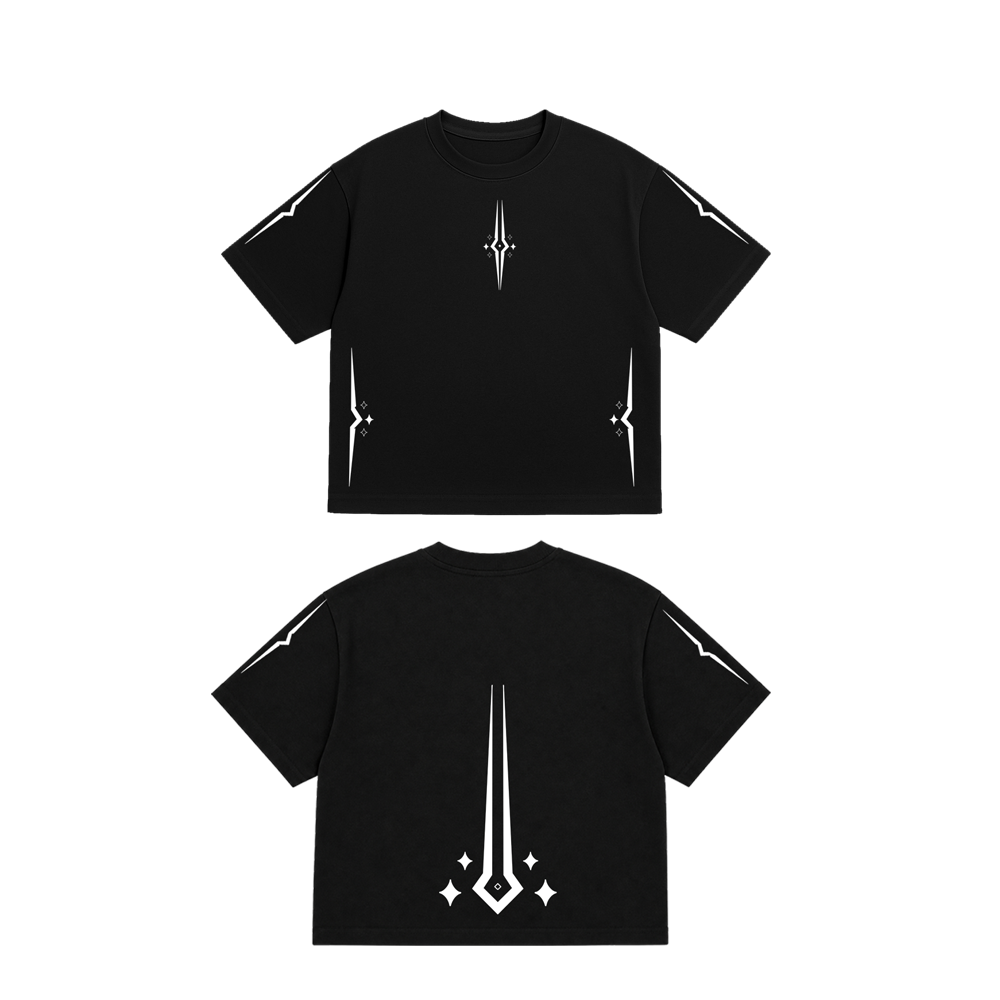OVERSIZED ULTRA SOFT GLYPH BLACK PRINTED