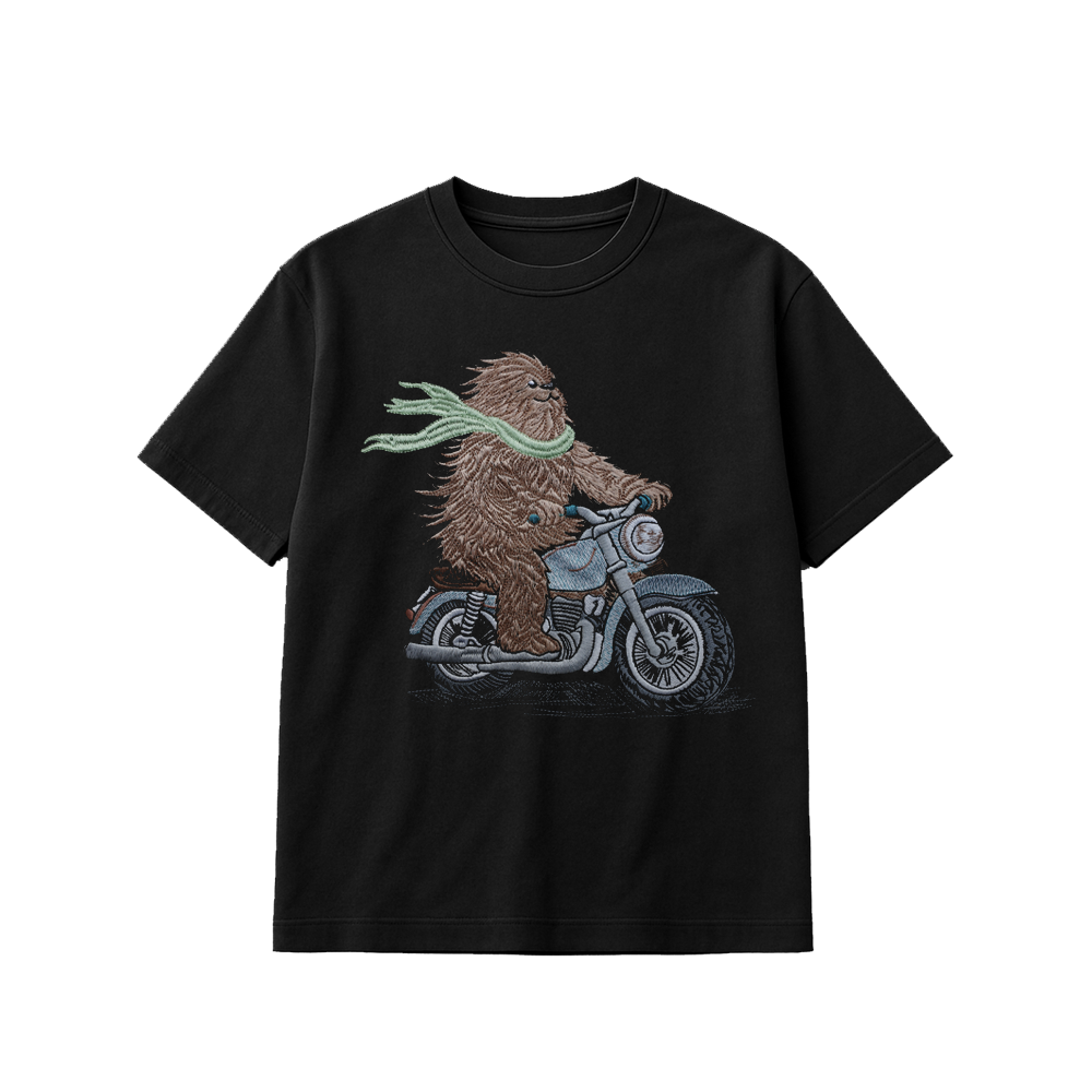 RIDER HANDMADE  EMBROIDERED BLACK [Choose option: Tee, LS, Sweatshirt, Hoodie]