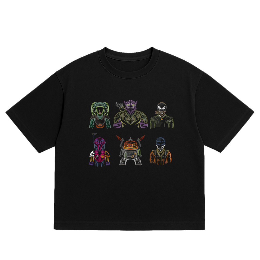 OVERSIZED ULTRA SOFT  GHOST SQUAD PRINTED BLACK
