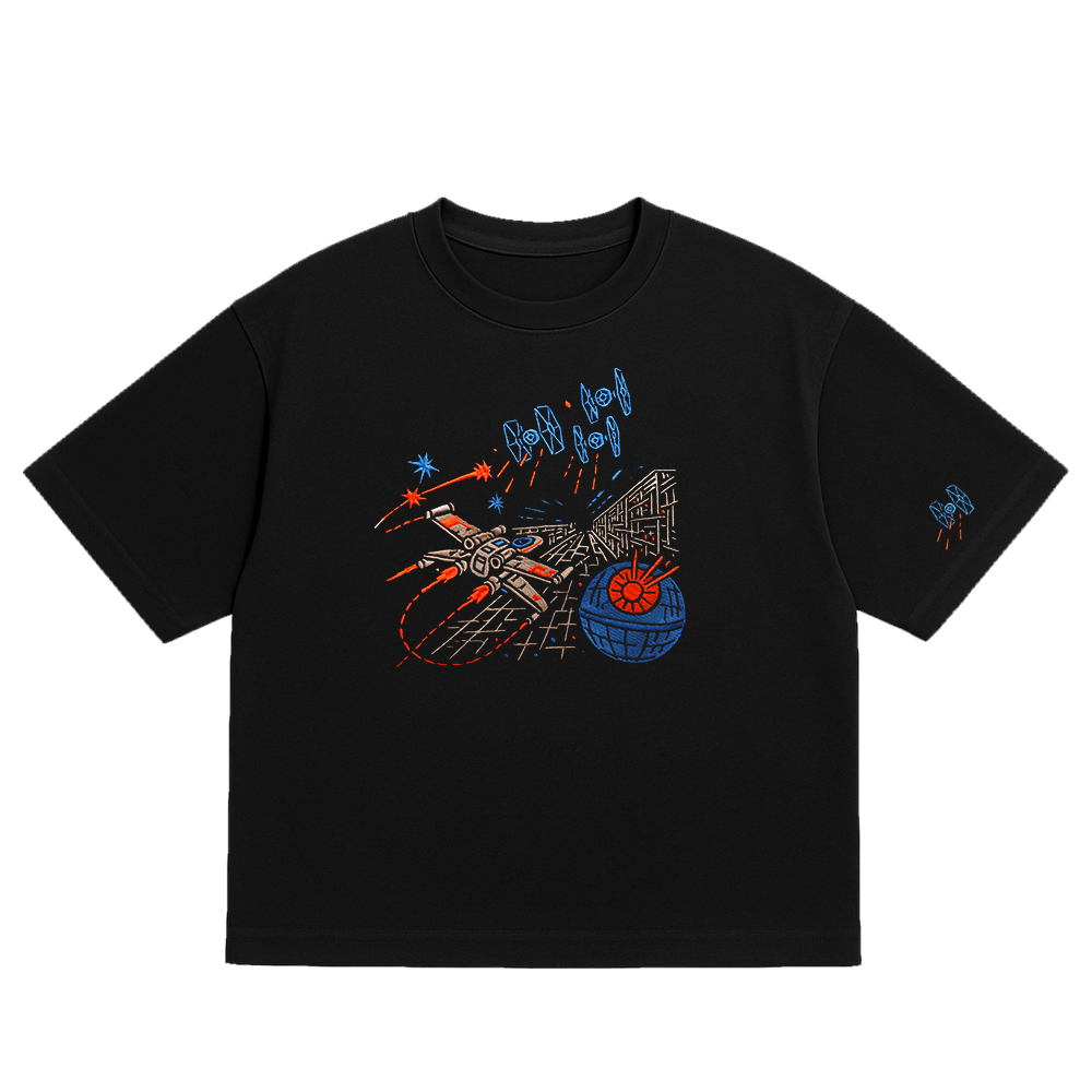 OVERSIZED ULTRA SOFT  MOMENTUM BLACK EMBROIDERED