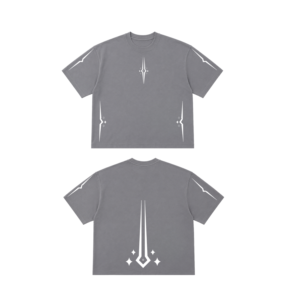 OVERSIZED ULTRA SOFT GLYPH GREY PRINTED