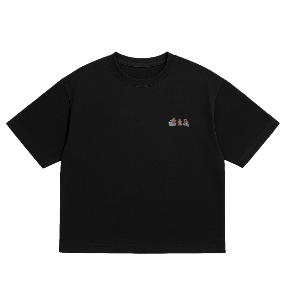OVERSIZED ULTRA SOFT LOVE LIFE BLACK EMBROIDERED [RS]