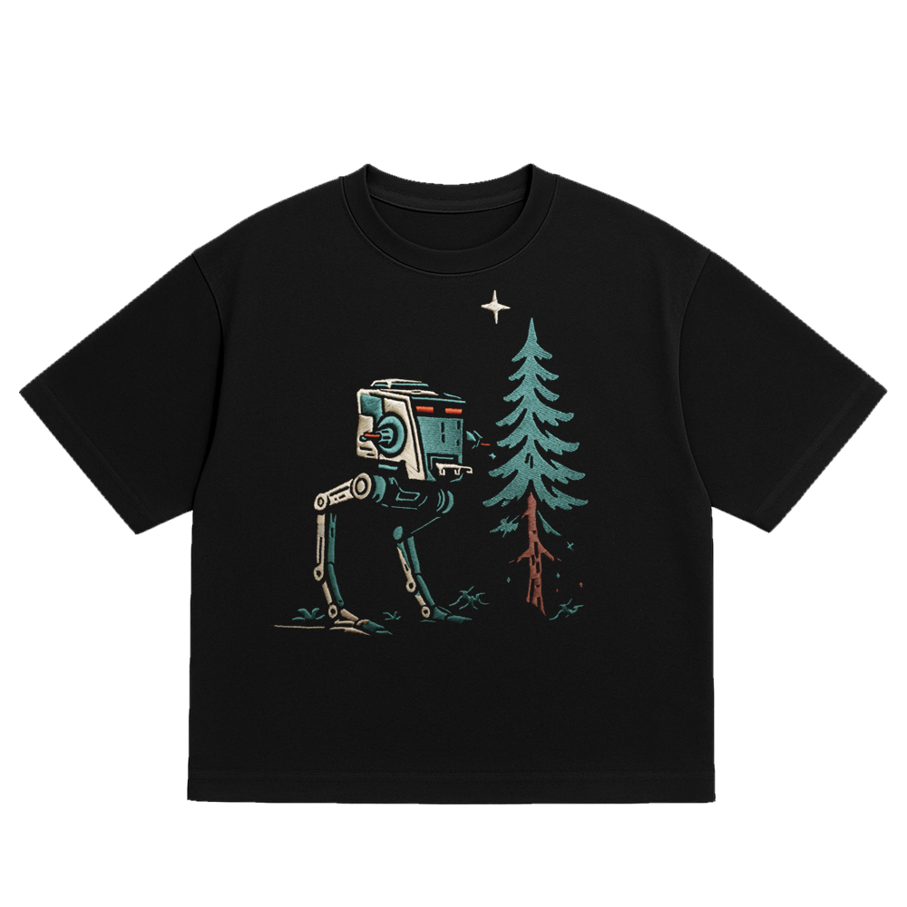 OVERSIZED ULTRA SOFT  VERDANT MECH  BLACK EMBROIDERED