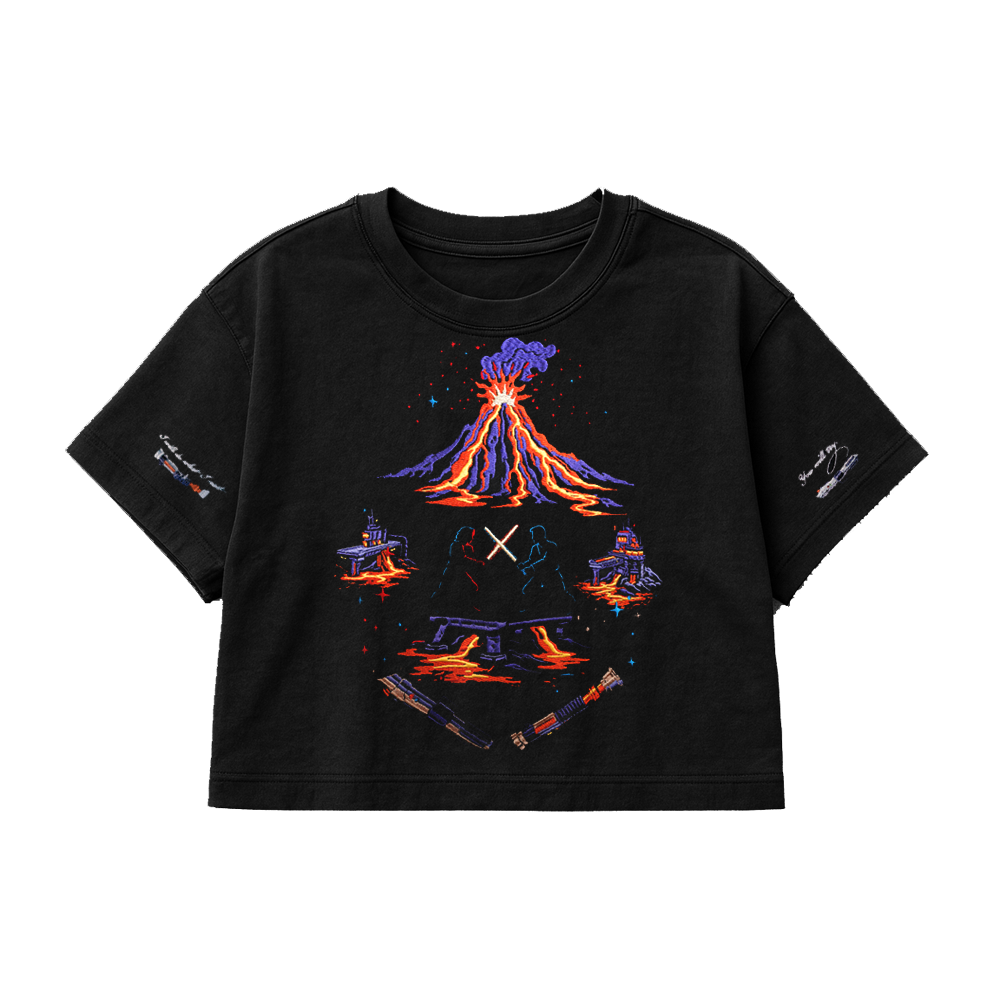 PREMIUM OVERSIZED CROPPED TEE  FIREBREAK DELUXE - SOLID BLACK   [ULTRA PREMIUM]
