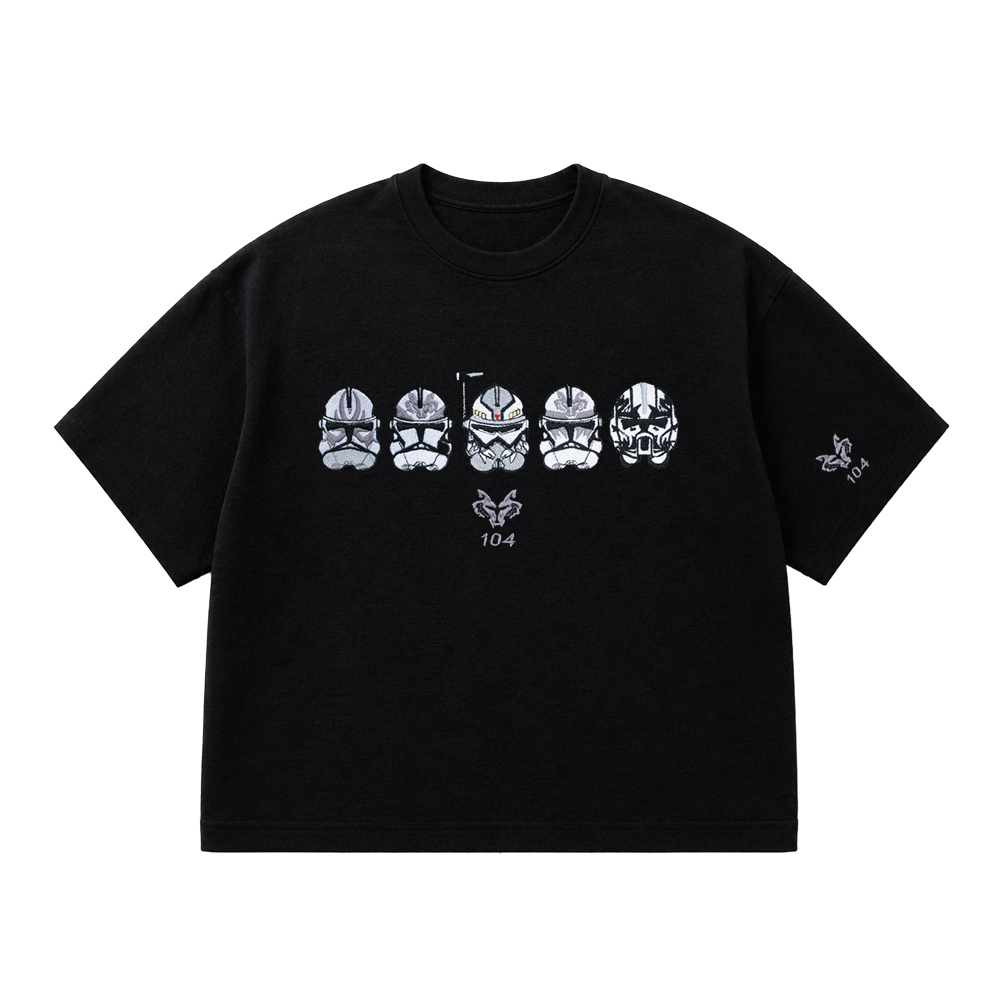 600 GSM ULTRA HEAVY  TEE [SOFT FEEL] / 104 BLACK EMBROIDERED Ultra premium Oversized