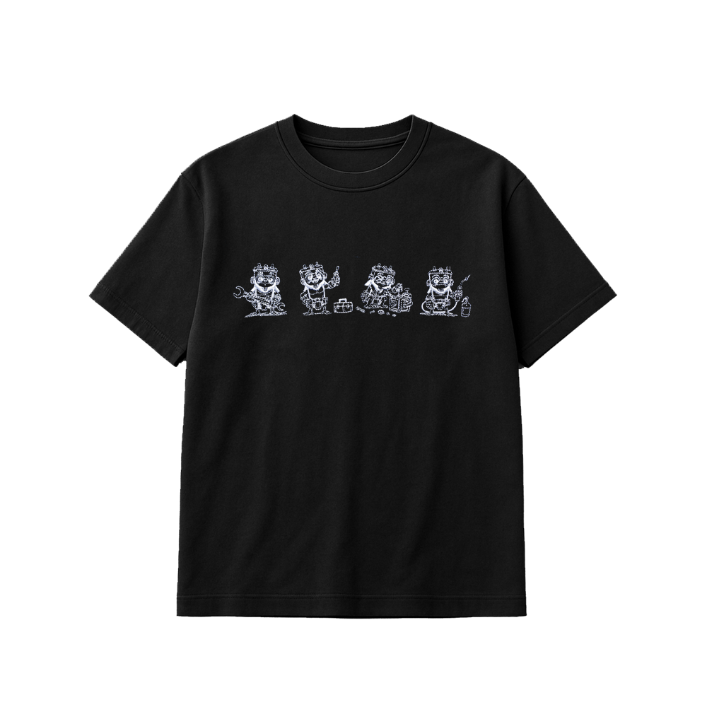 FIXING THINGS MONOCHROME HANDMADE  EMBROIDERED BLACK [Choose option: Tee, LS, Sweatshirt, Hoodie]