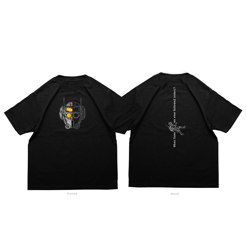 ULTRA SOFT OVERSIZED TEE / T BLACK PRINTED TEE