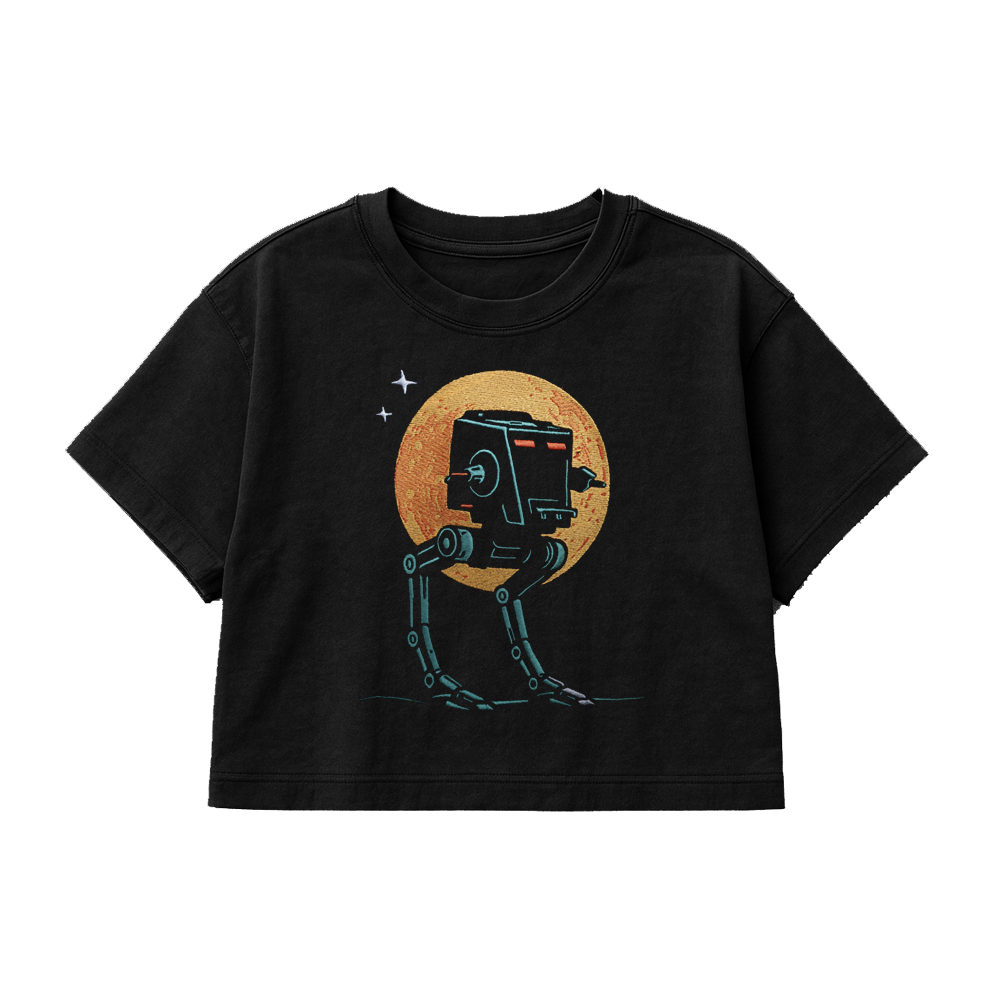 PREMIUM OVERSIZED CROPPED TEE  MECH NOCTURNE - SOLID BLACK   [ULTRA PREMIUM]