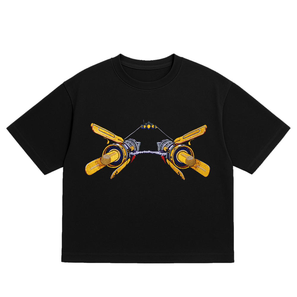 OVERSIZED ULTRA SOFT  SOLAR SPRINT  BLACK EMBROIDERED