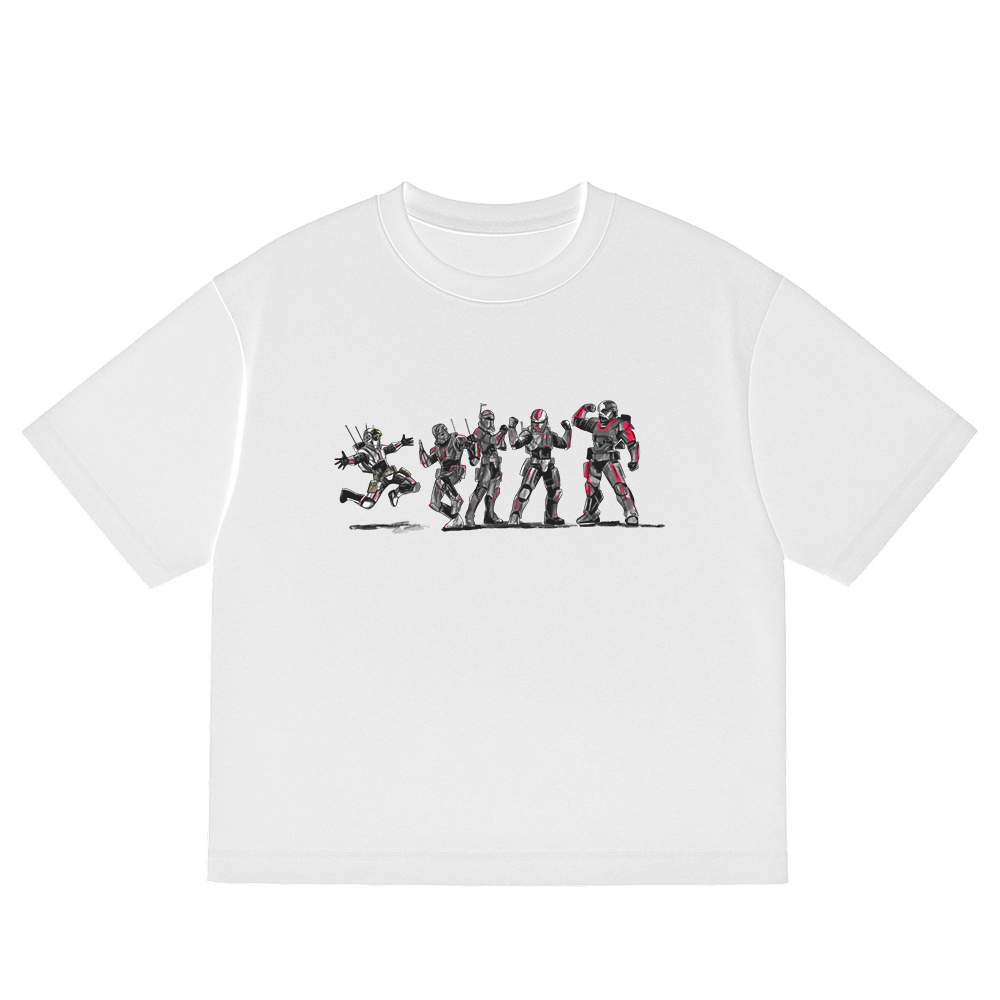 OVERSIZED ULTRA SOFT SQUAD PRINTED WHITE