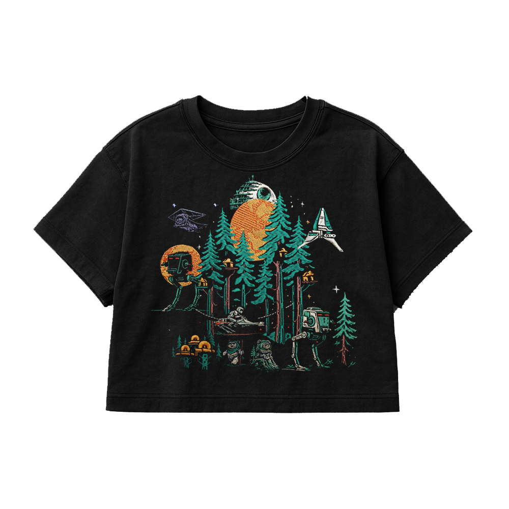 PREMIUM OVERSIZED CROPPED TEE  ARBOREAL - SOLID BLACK   [ULTRA PREMIUM]