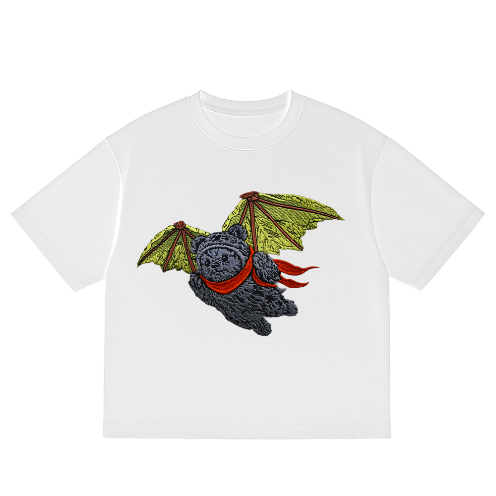 OVERSIZED ULTRA SOFT  FLYING  WHITE EMBROIDERED