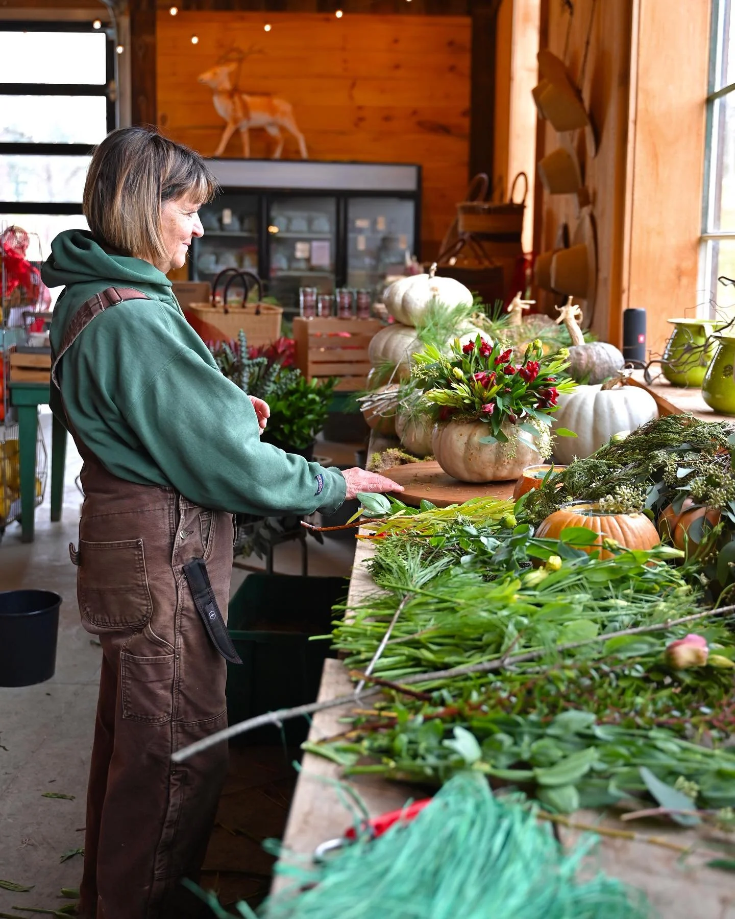Behind the scenes in the flower studio today! We had so much fun creating our holiday floral arrangements, and we can&rsquo;t wait to share them with you.
⁣
We&rsquo;ll be open tomorrow and Saturday from 10am&ndash;3pm!⁣
⁣
Stop by for a beautiful sel