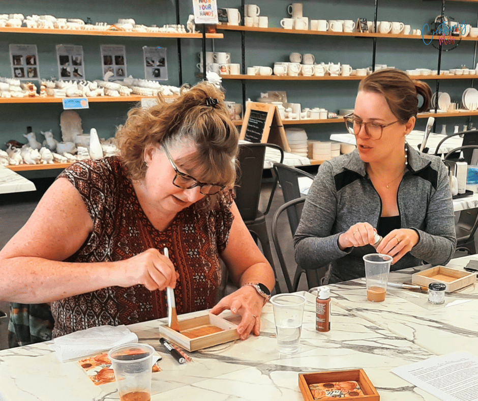 Creatively-Misty-students-working-on-mixed-media-projects