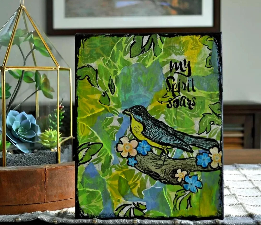 My Spirit Soars Canvas Tutorial — Misty Gage | Mixed Media Instructor ...