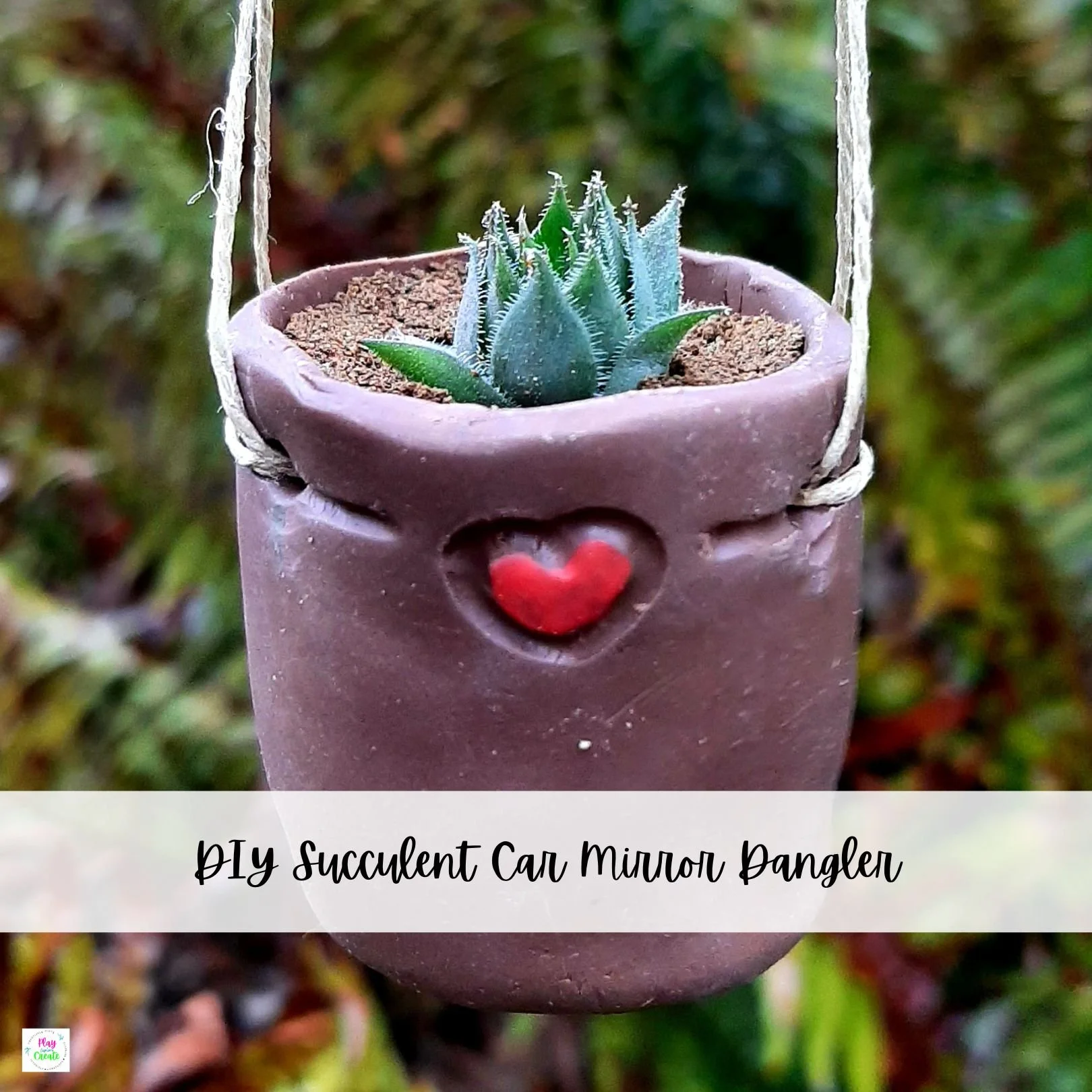 DIY Succulent Car Mirror Dangler