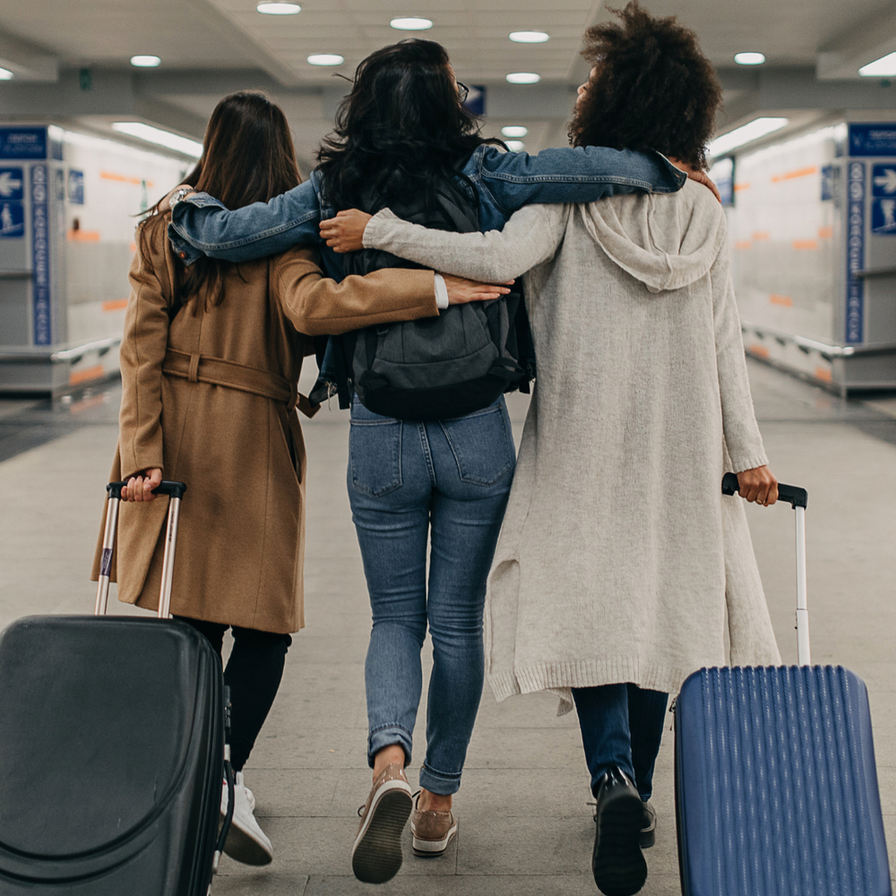 Three women traveling together