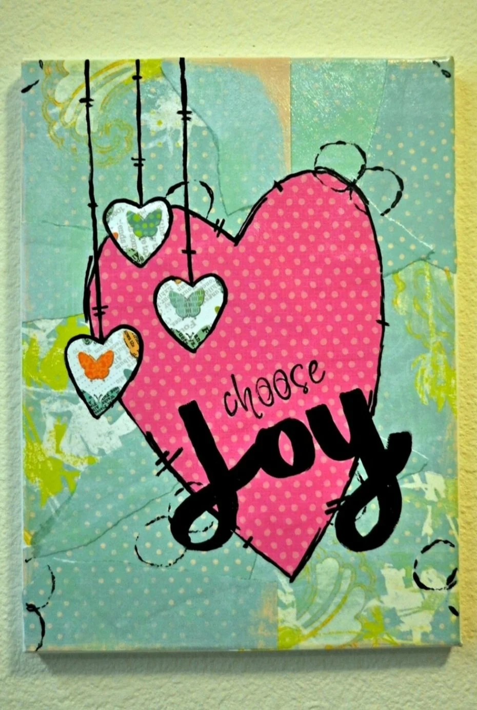 DIY Choose Joy Mixed Media Canvas