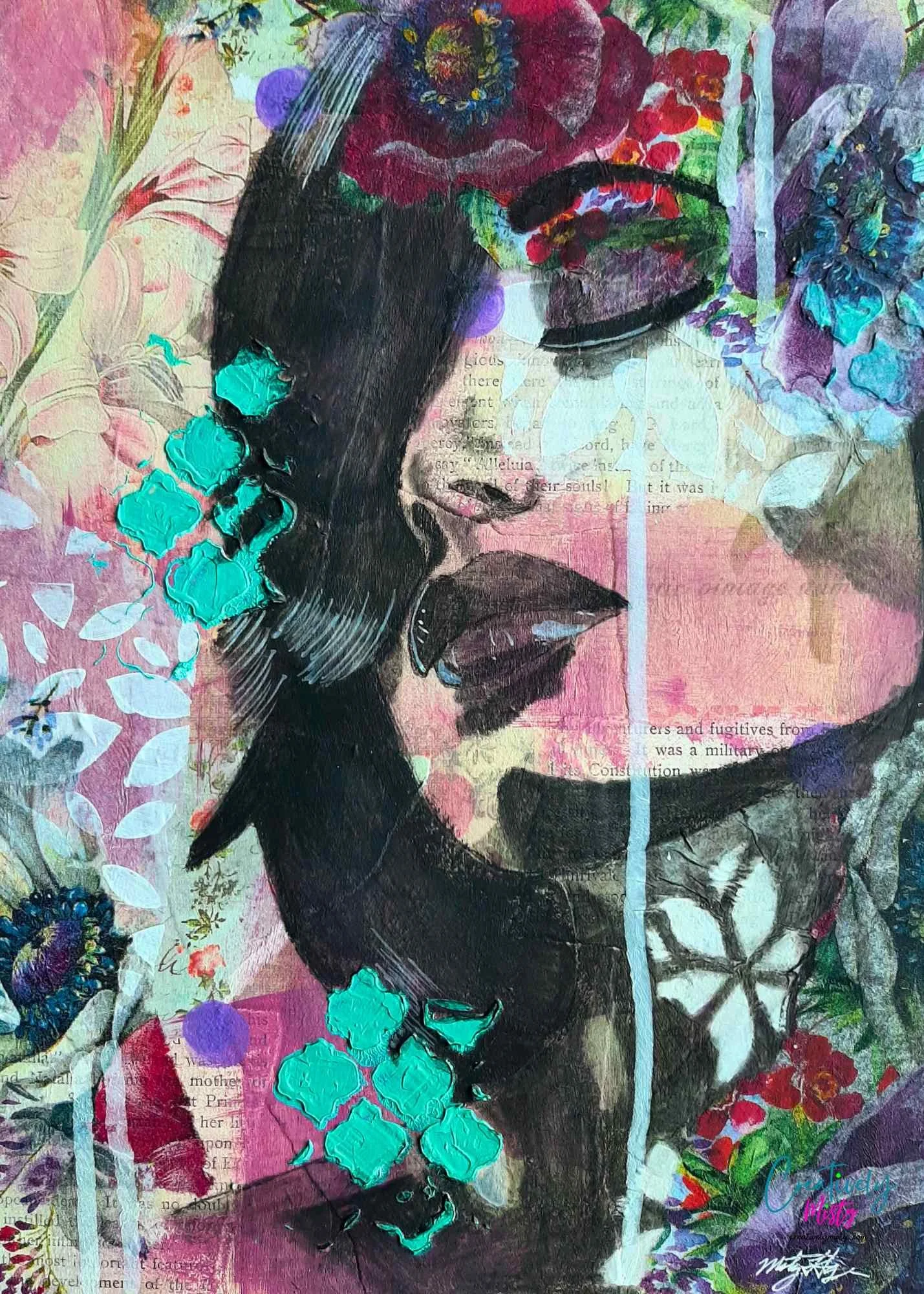 Mixed media Journey to Self: Essence canvas by mixed media artist Misty Gage