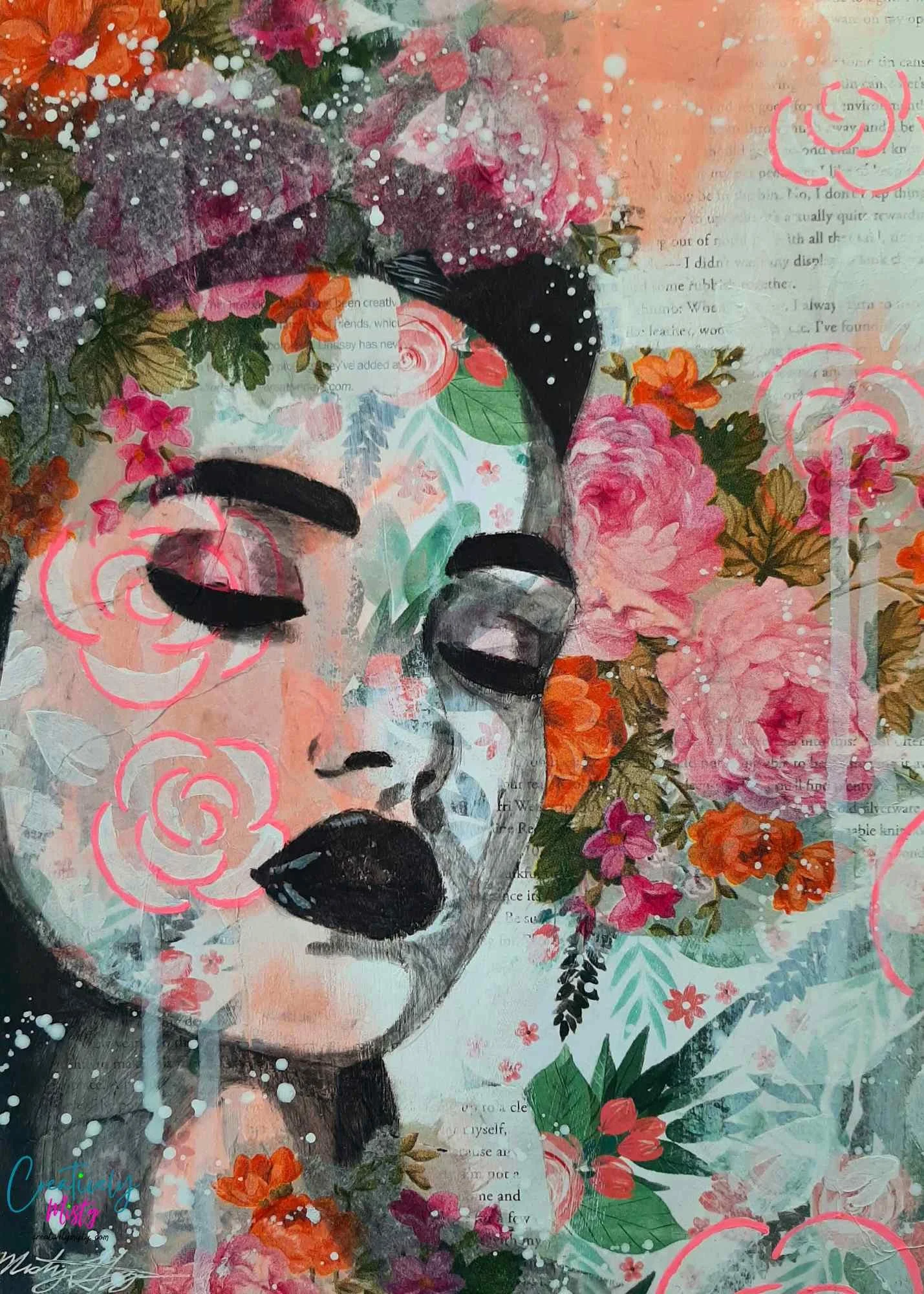 Mixed media Journey to Self: Serenity canvas by mixed media artist Misty Gage