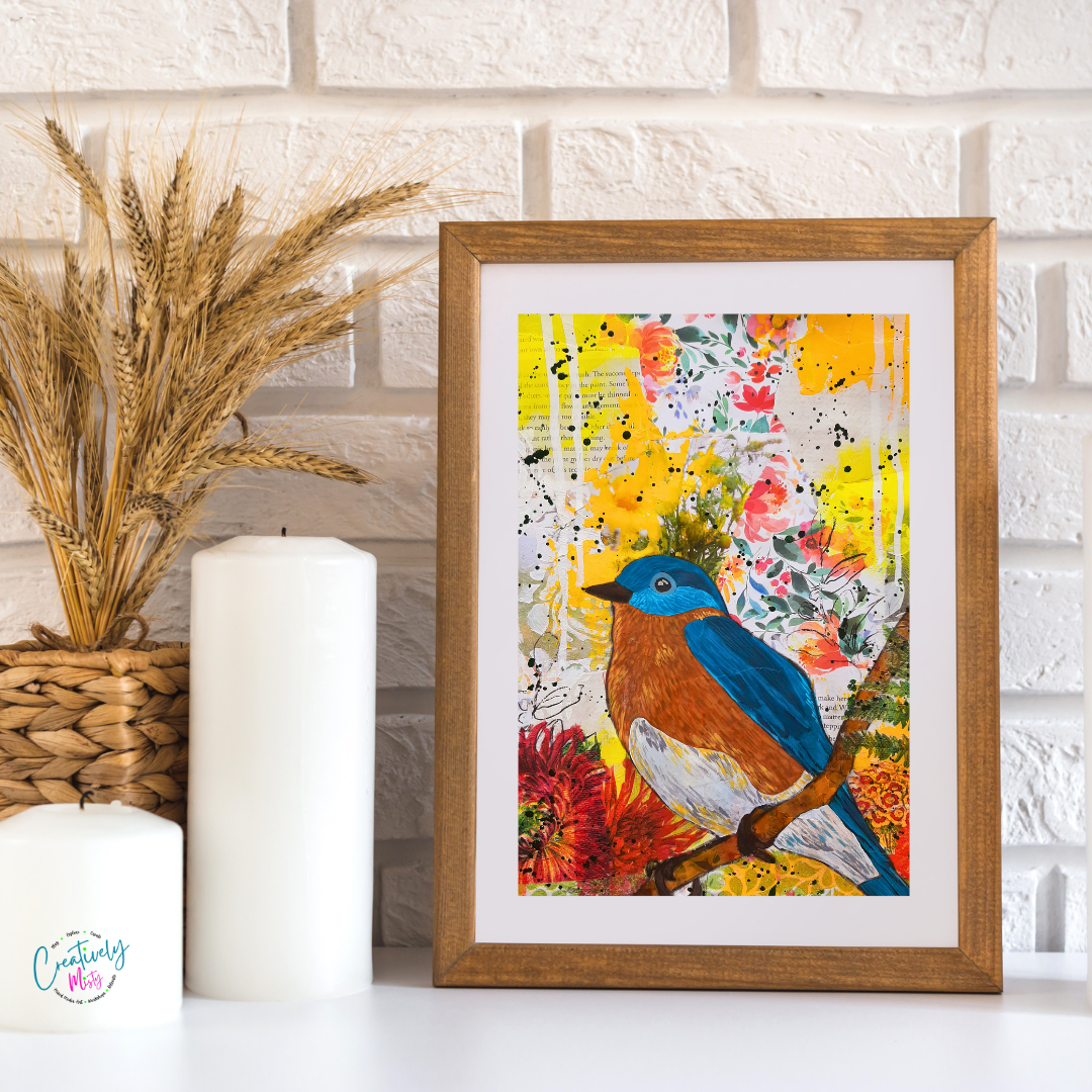 Framed Sing Your Wild Limited Edition Giclee Print displayed on a shelf