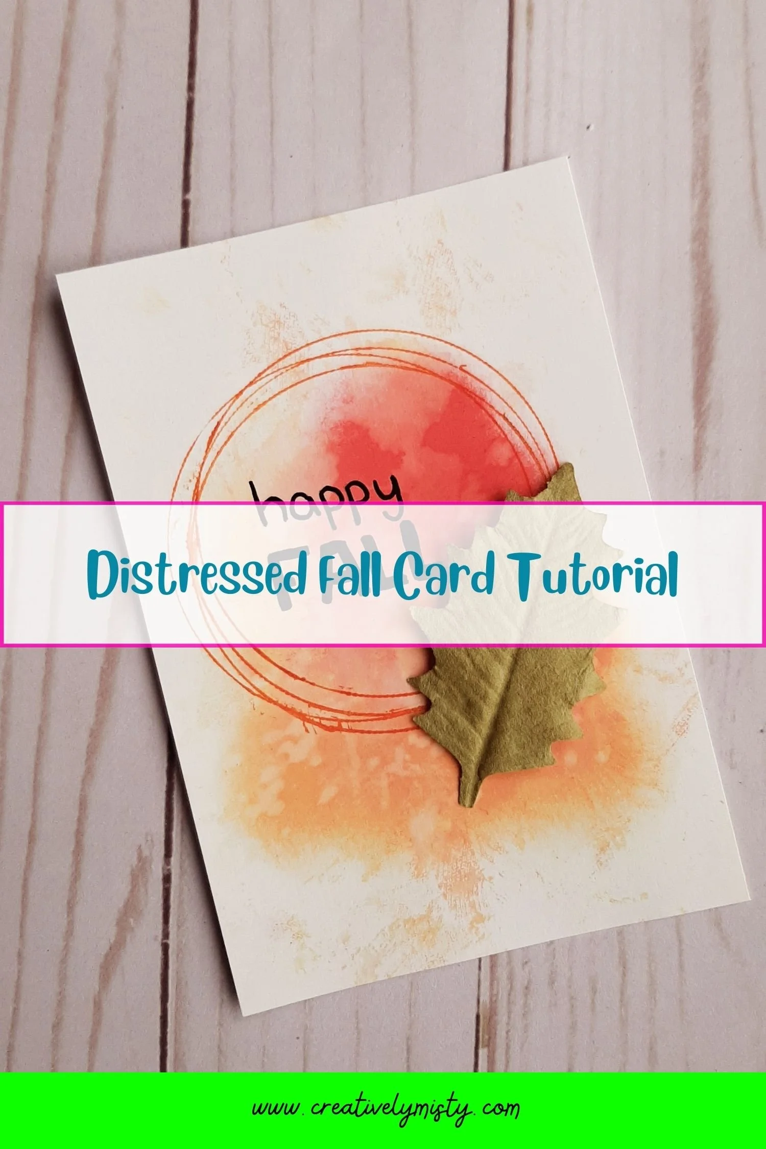 pinable distress fall card sample with title