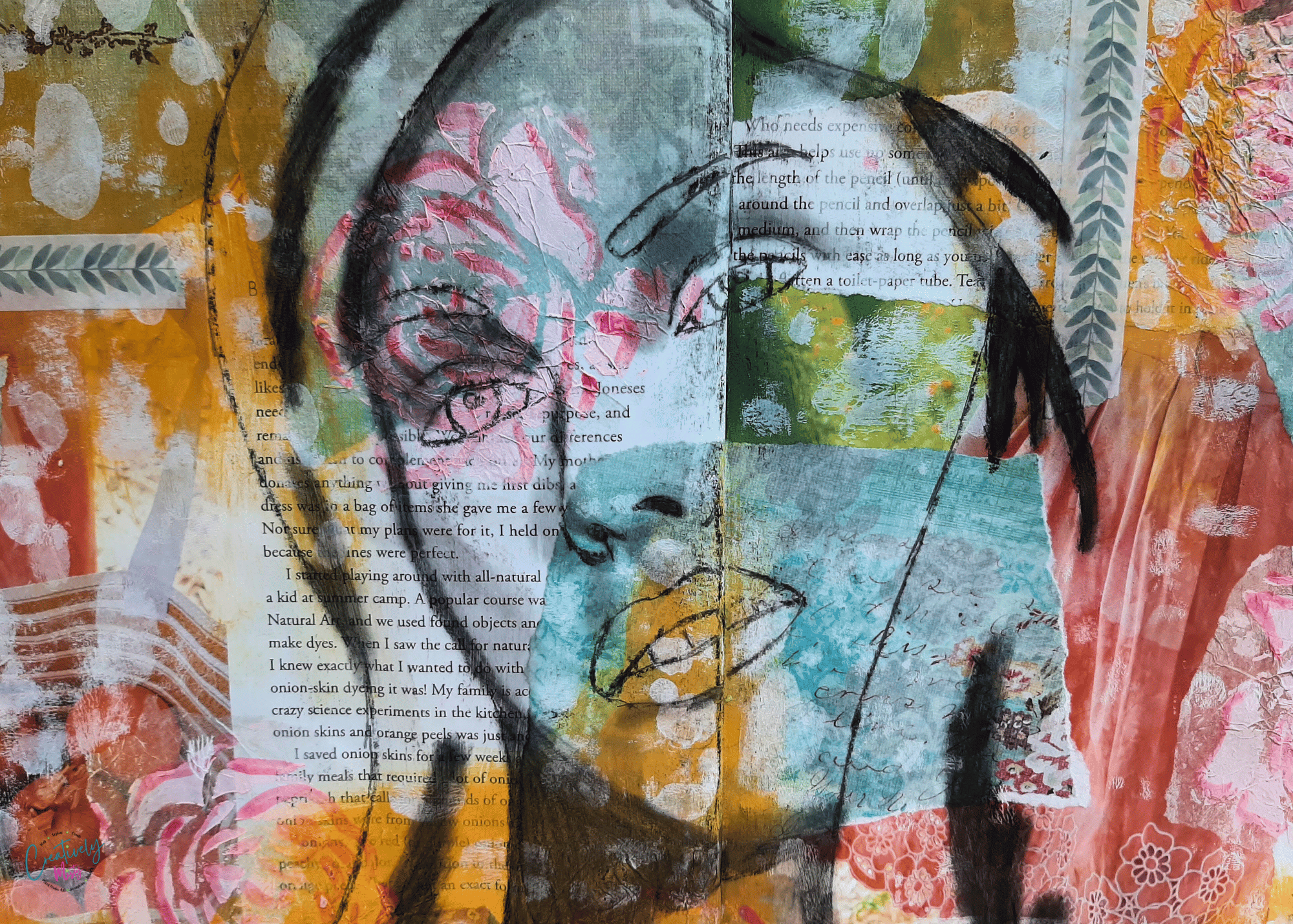 Dreaming-of-Spring-art-journal-sketched-out-female-portriat