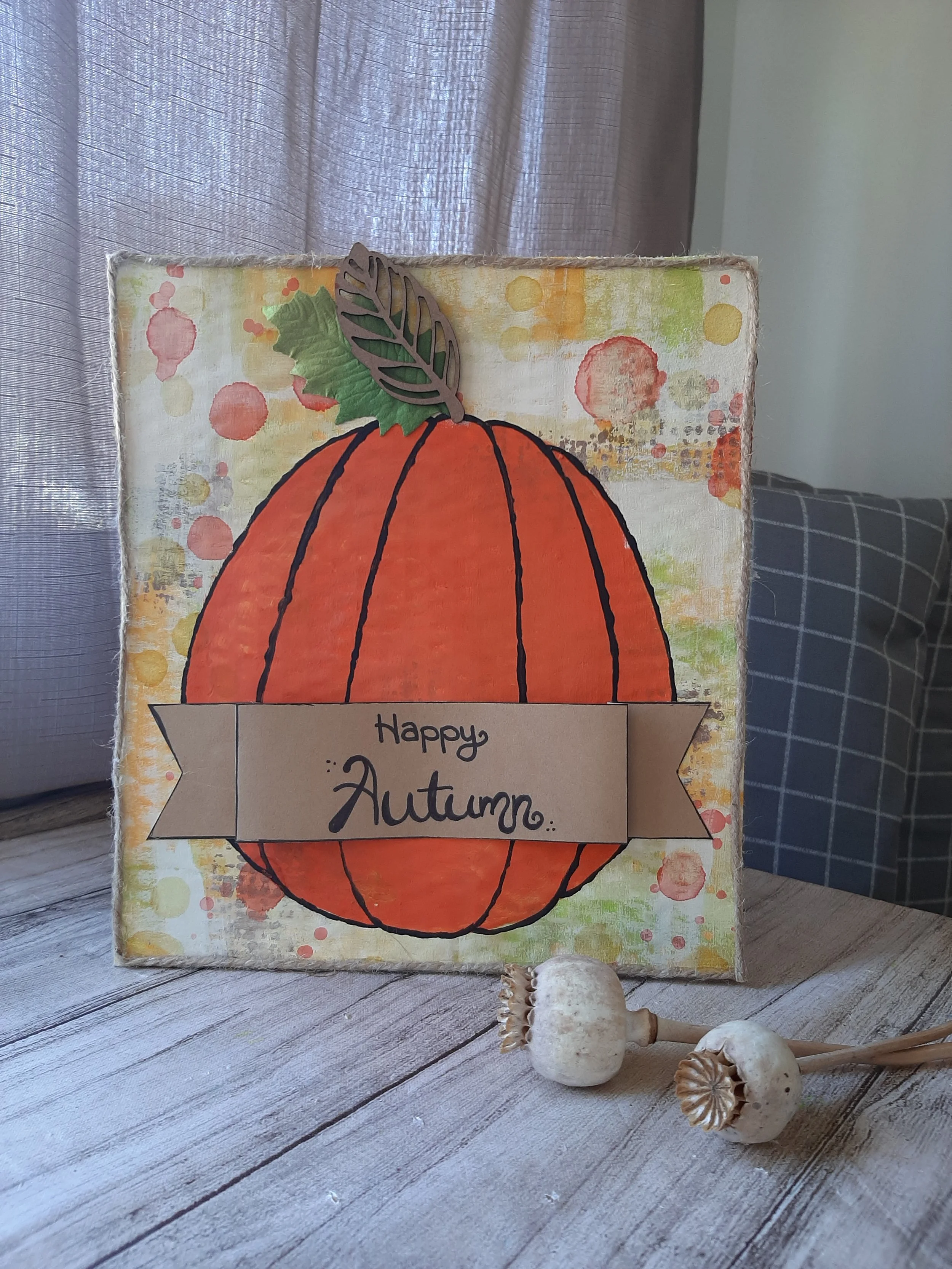 Happy Autumn DIY Canvas Tutorial — Misty Gage | Mixed Media Instructor ...
