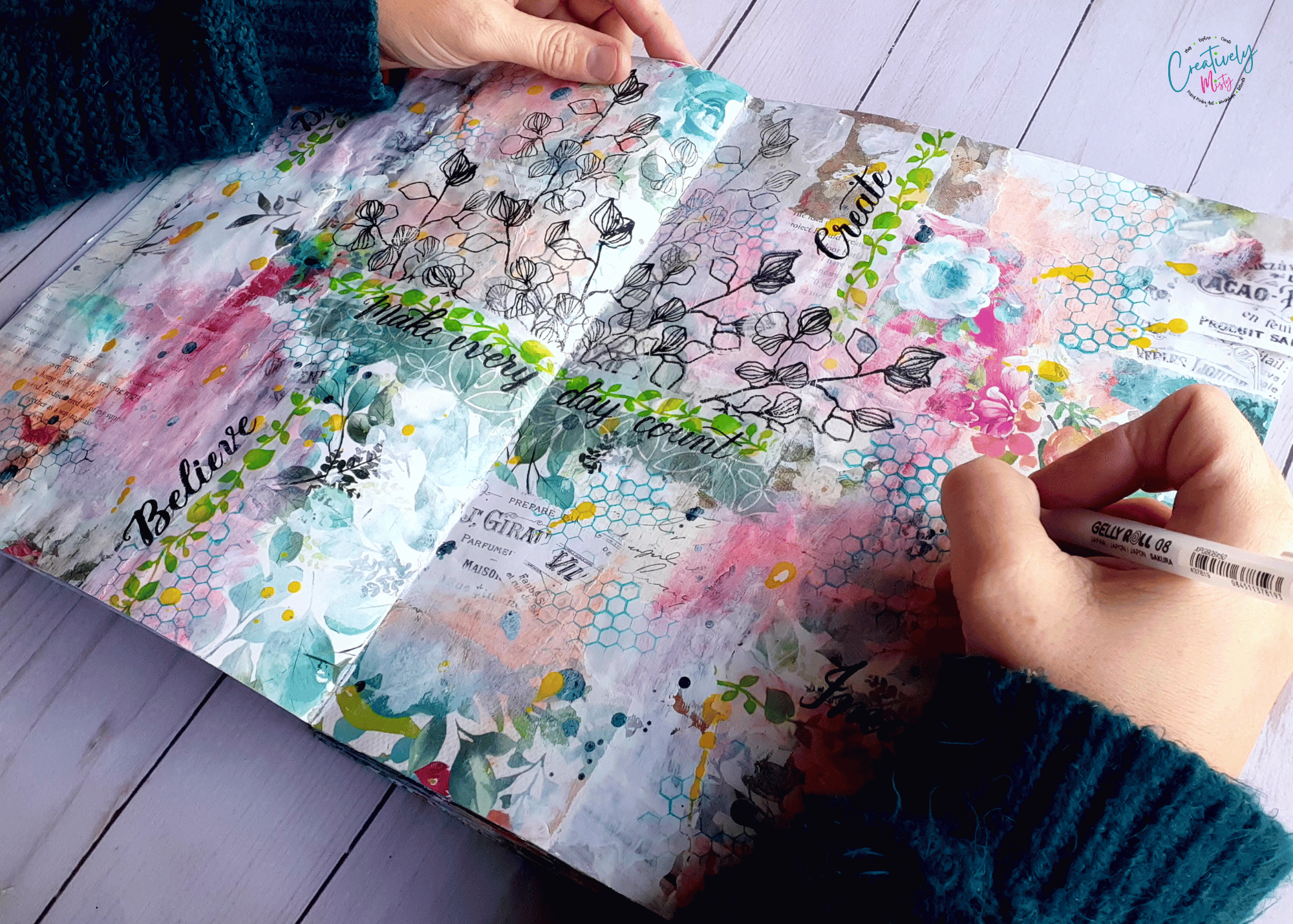 Misty-creating-Wild-and-Free-art-journal