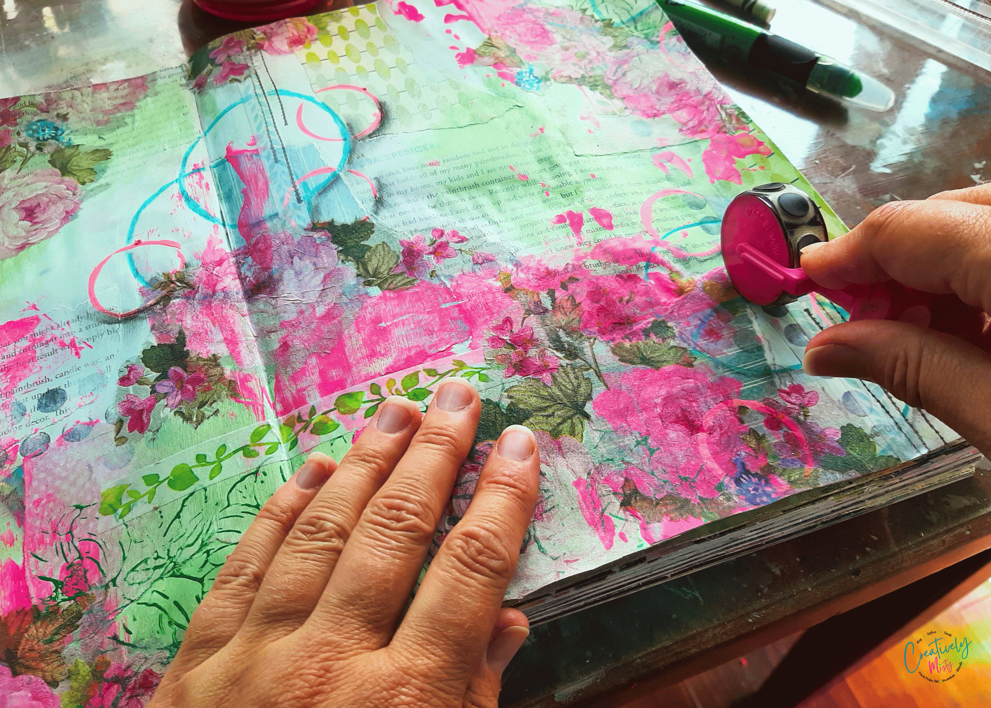 Misty-of-Creatively-Misty-creating-an-art-journal-page