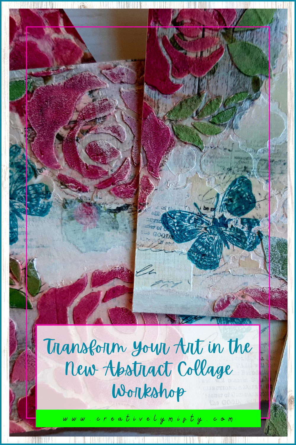 Transform Your Art in the New Abstract Collage Workshop Pinterest Image