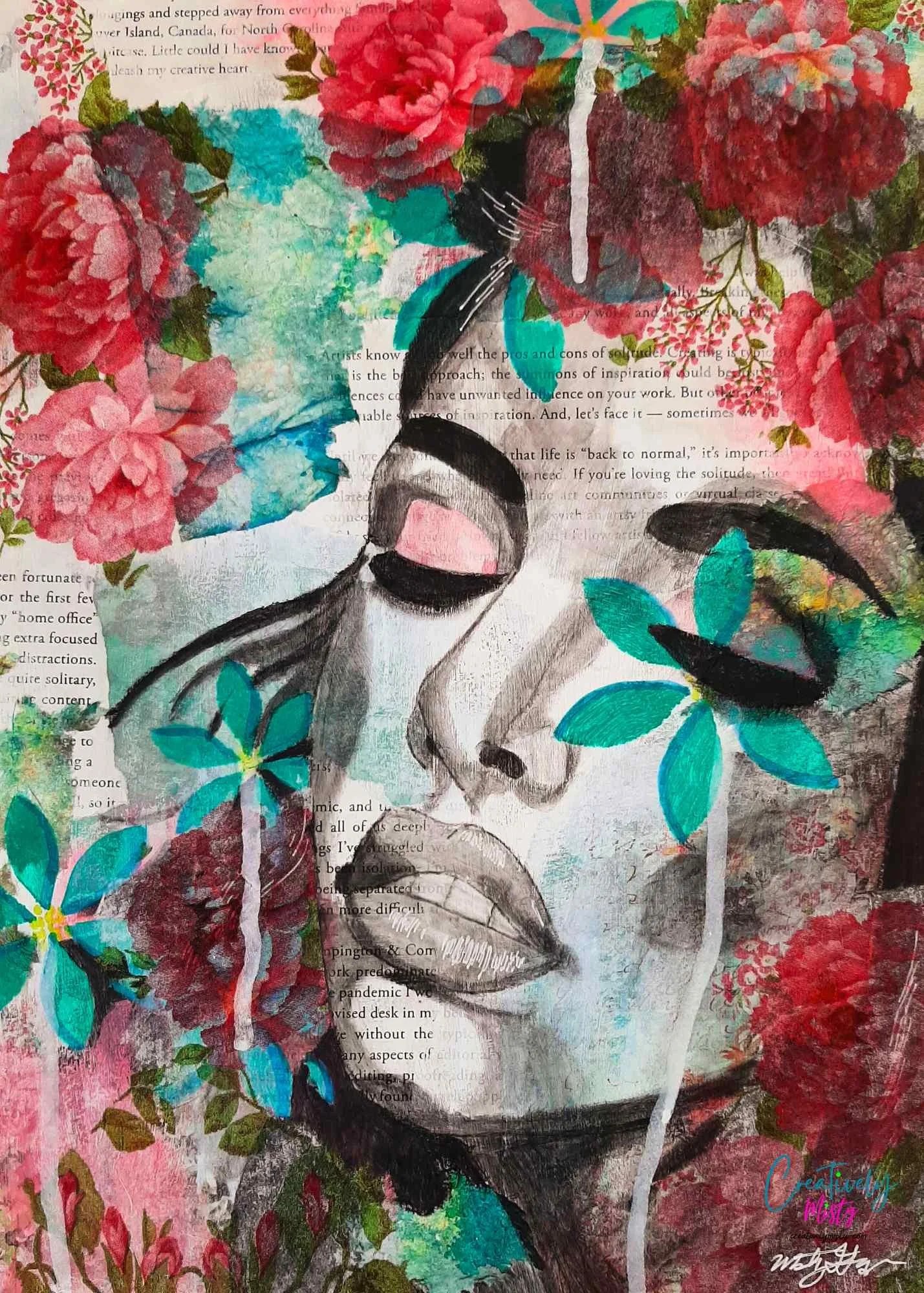 Mixed media Journey to Self: Faith canvas by mixed media artist Misty Gage