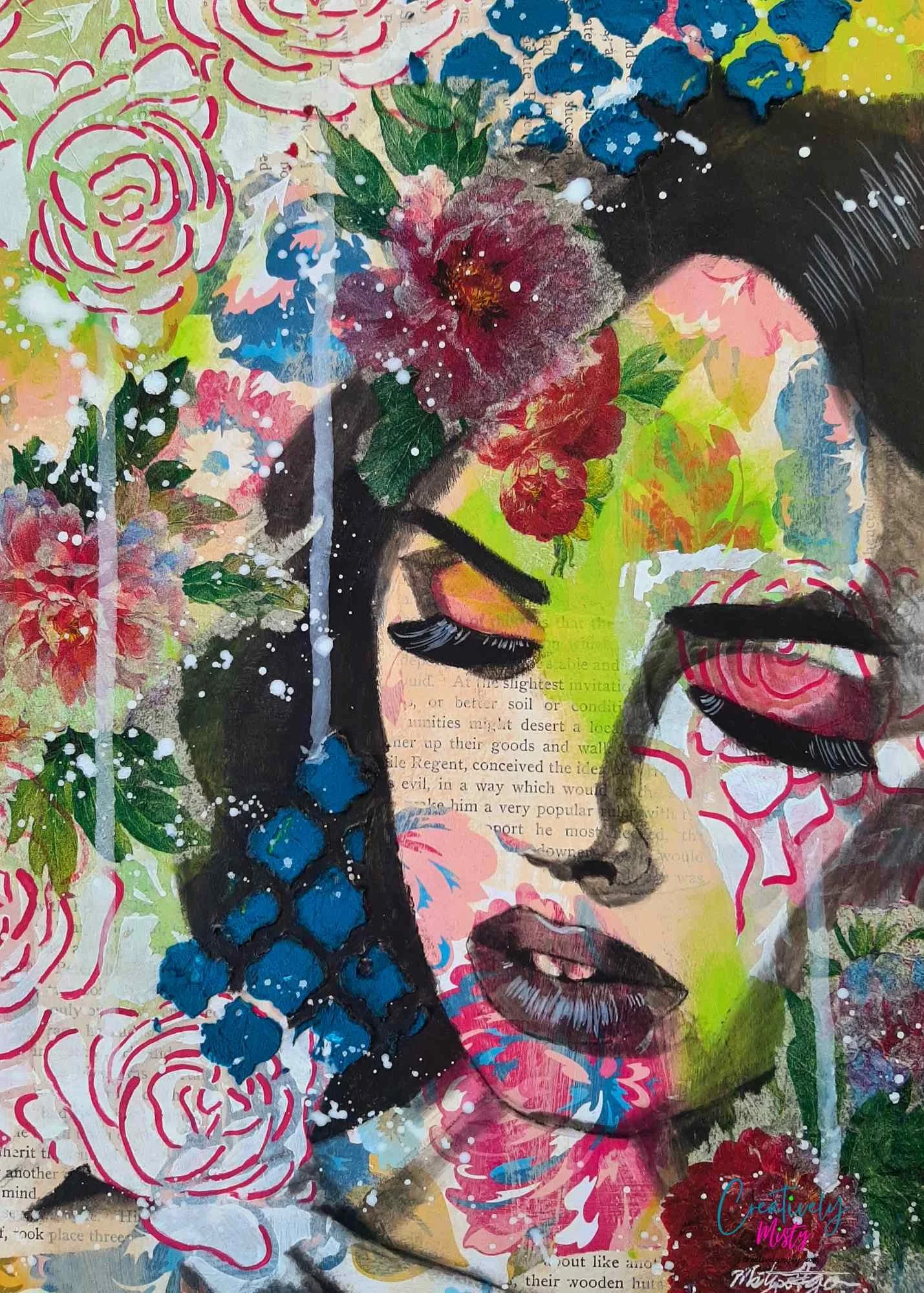 Mixed media Journey to Self: Trinity canvas by mixed media artist Misty Gage