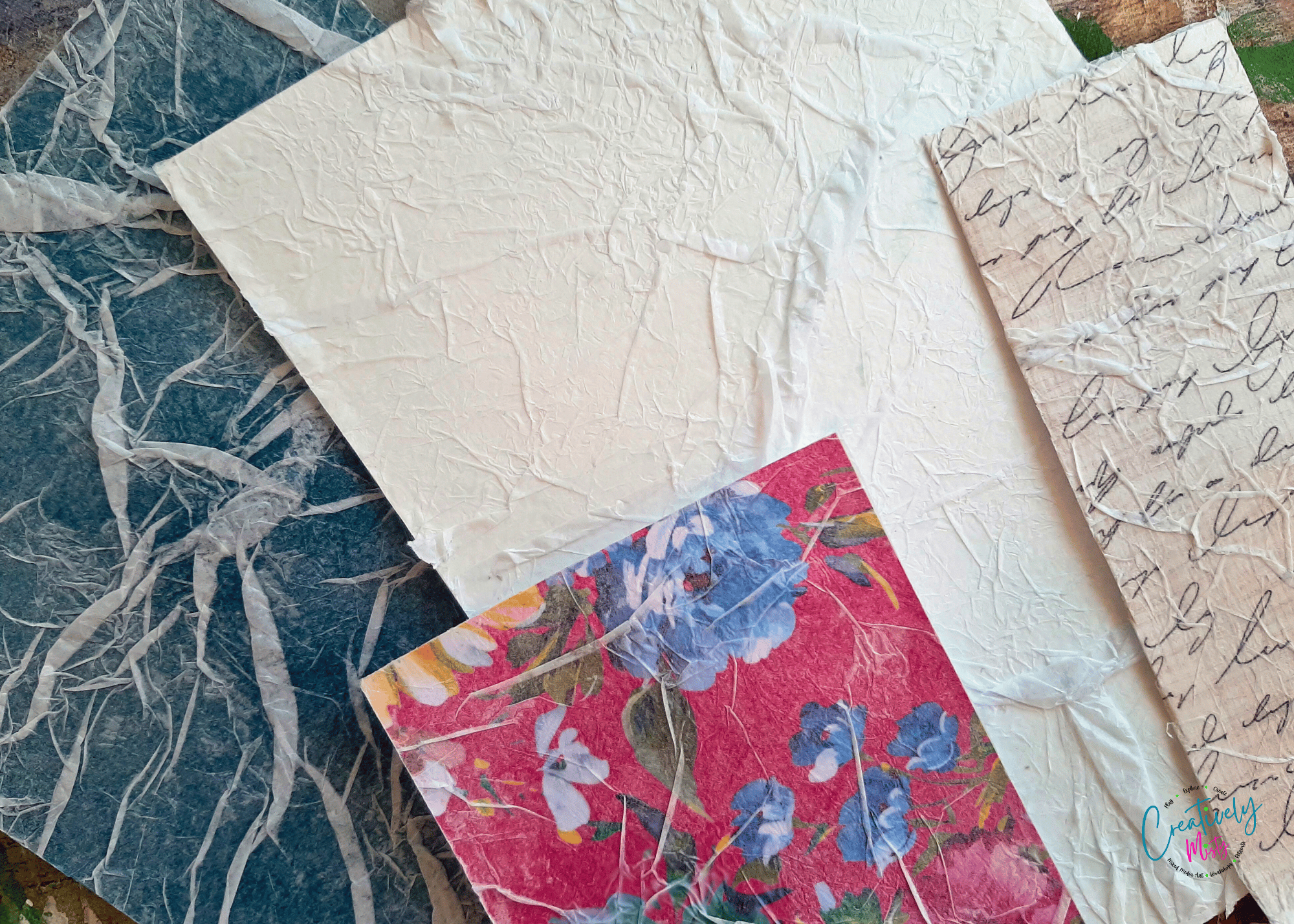 Four-samples-of-how-to-use-tissue-paper-in-your-artwork