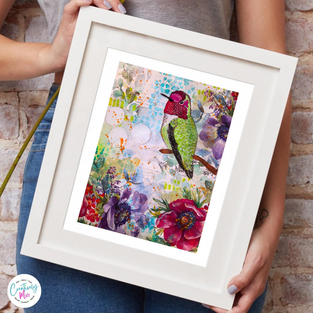 Framed Brave Little Spark Limited Edition Giclee Print being held by a woman