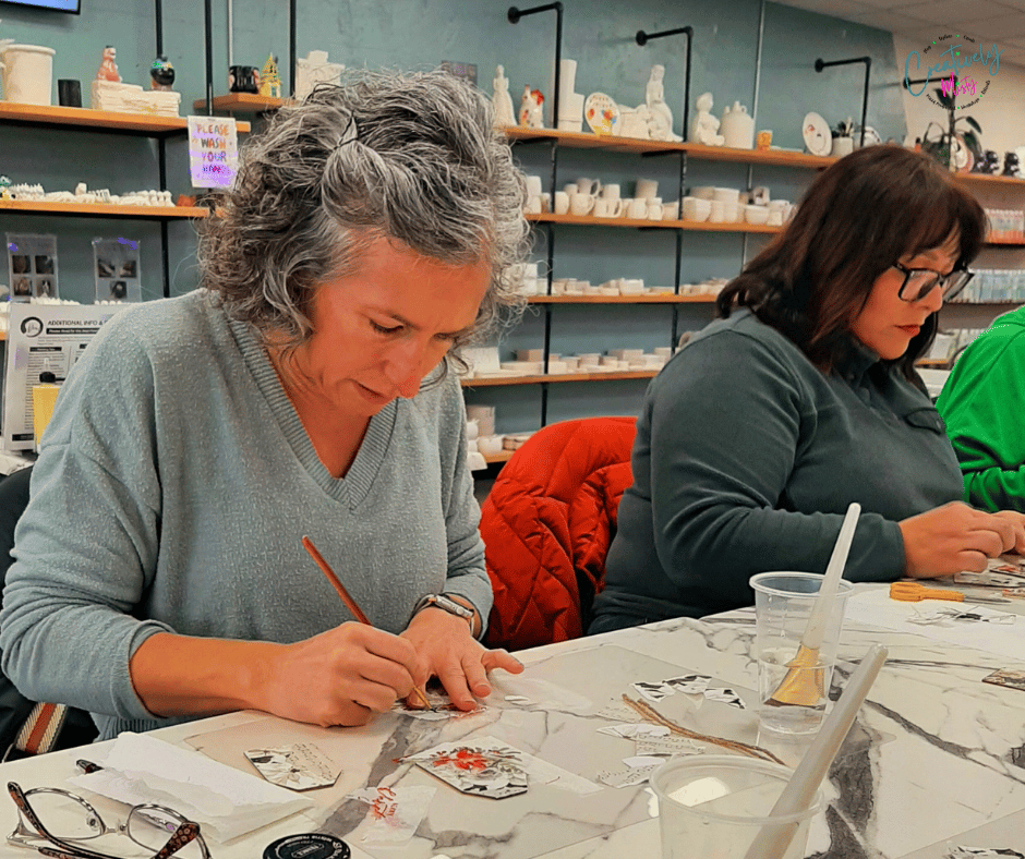 Creatively-Misty-students-working-on-mixed-media-projects