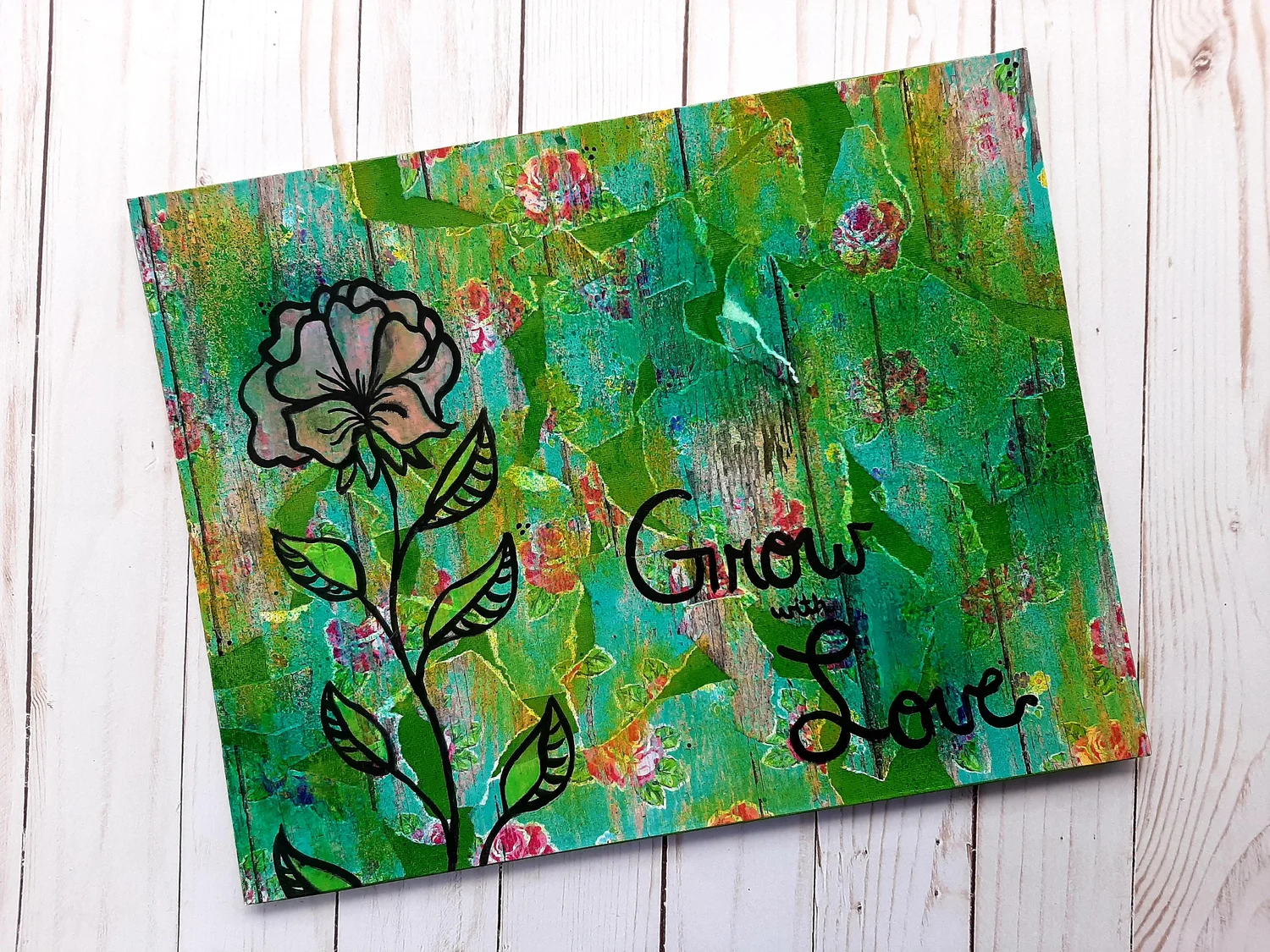 DIY Grow with Love Canvas Tutorial — Misty Gage | Mixed Media ...