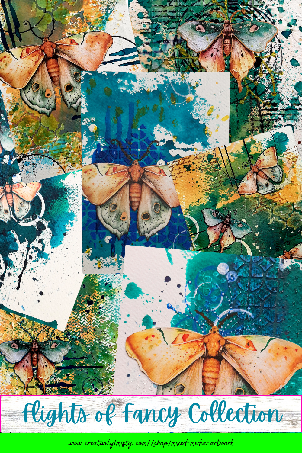 Pinable title image of Flights of Fancy mixed media collection